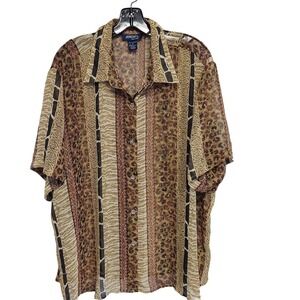 Jordan Blue Label Women Brown Short Sleeve Blouse 3XL